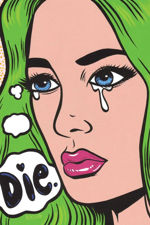 Die Crying Comic Girl by Allyson Gutchell wall art