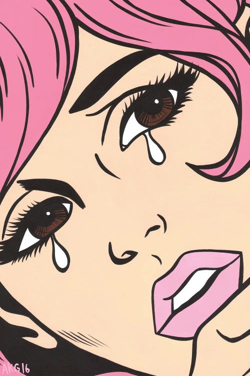 Pink Crying Comic Girl