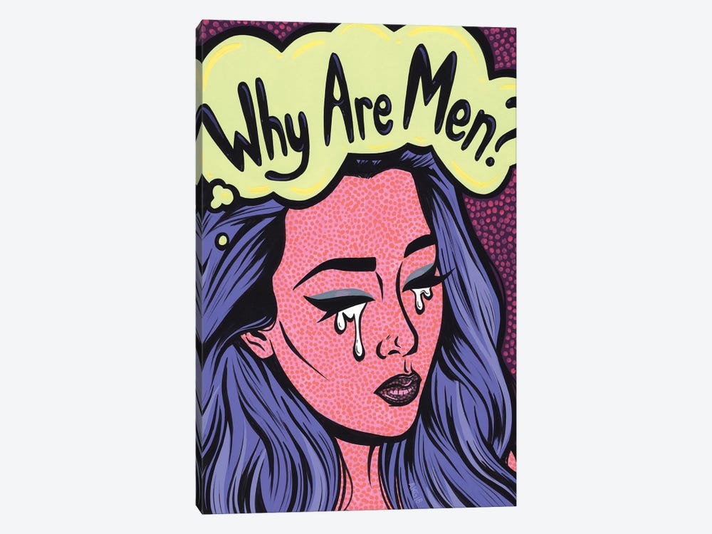 Why Are Men? Crying Girl by Allyson Gutchell 1-piece Canvas Art