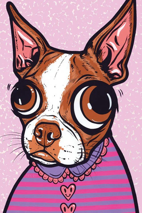 Striped Brown Boston Terrier