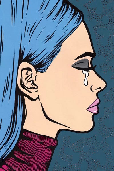Similar To Roy Lichtenstein: Blue Turtleneck Sad Girl by Allyson Gutchell