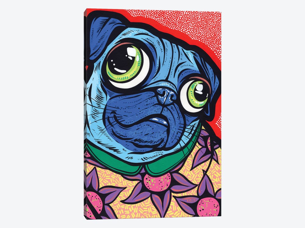 Blue Pug by Allyson Gutchell 1-piece Canvas Art Print