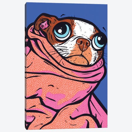 Boston Terrier Blanket Canvas Print #AGU171} by Allyson Gutchell Canvas Art Print
