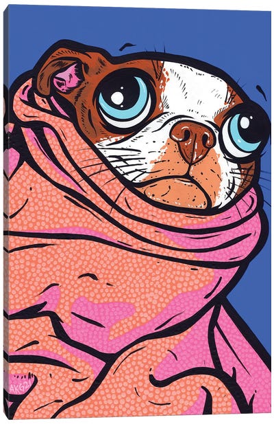 Boston Terrier Blanket Canvas Art Print - Boston Terrier Art