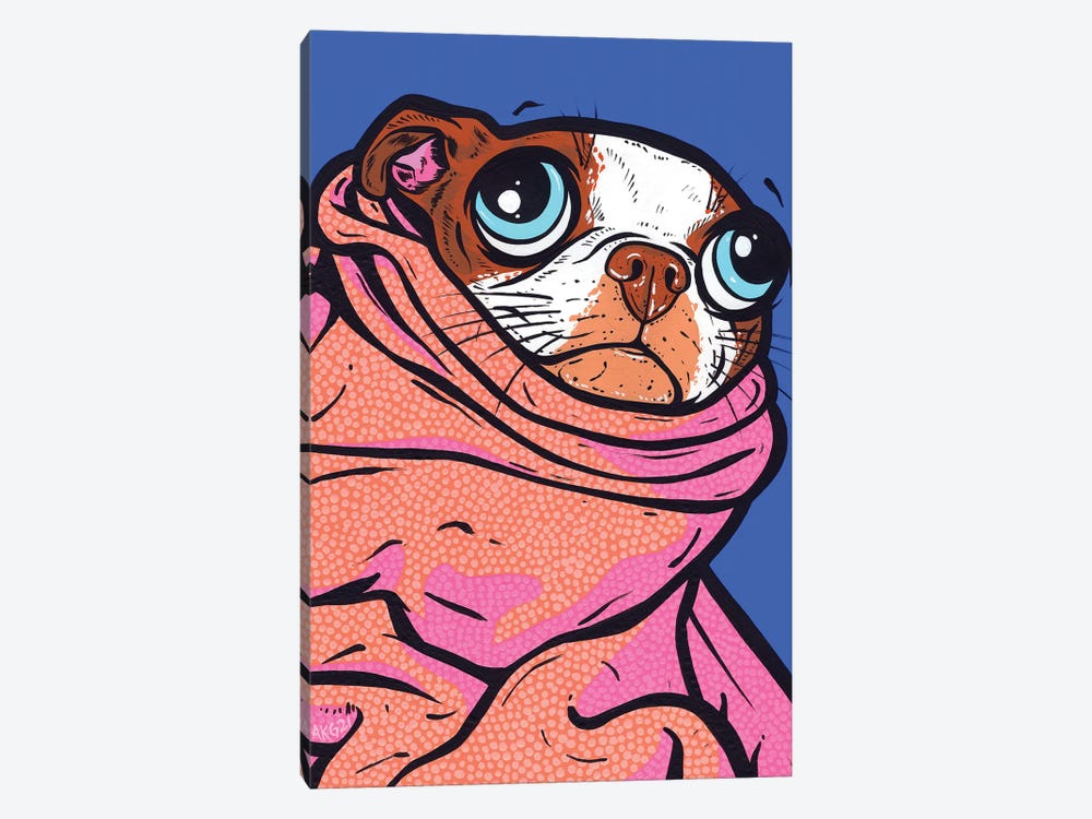 Boston Terrier Blanket by Allyson Gutchell 1-piece Canvas Artwork