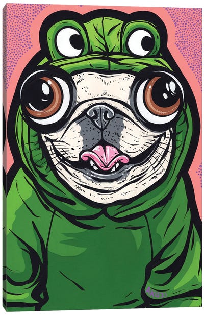 French Bulldog Frog Canvas Art Print - Allyson Gutchell