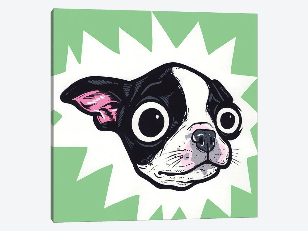 Boston Terrier Pup by Allyson Gutchell 1-piece Art Print