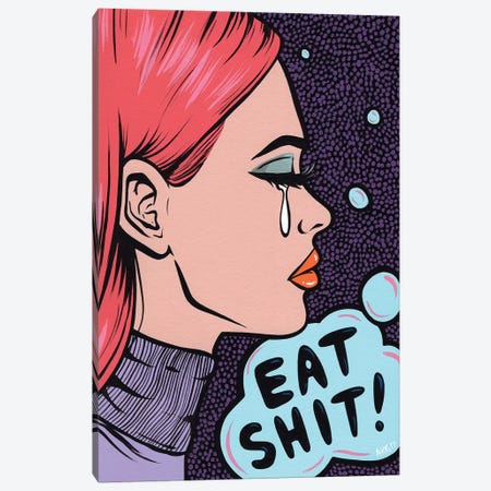 Eat It! Comic Girl Canvas Print #AGU21} by Allyson Gutchell Canvas Print