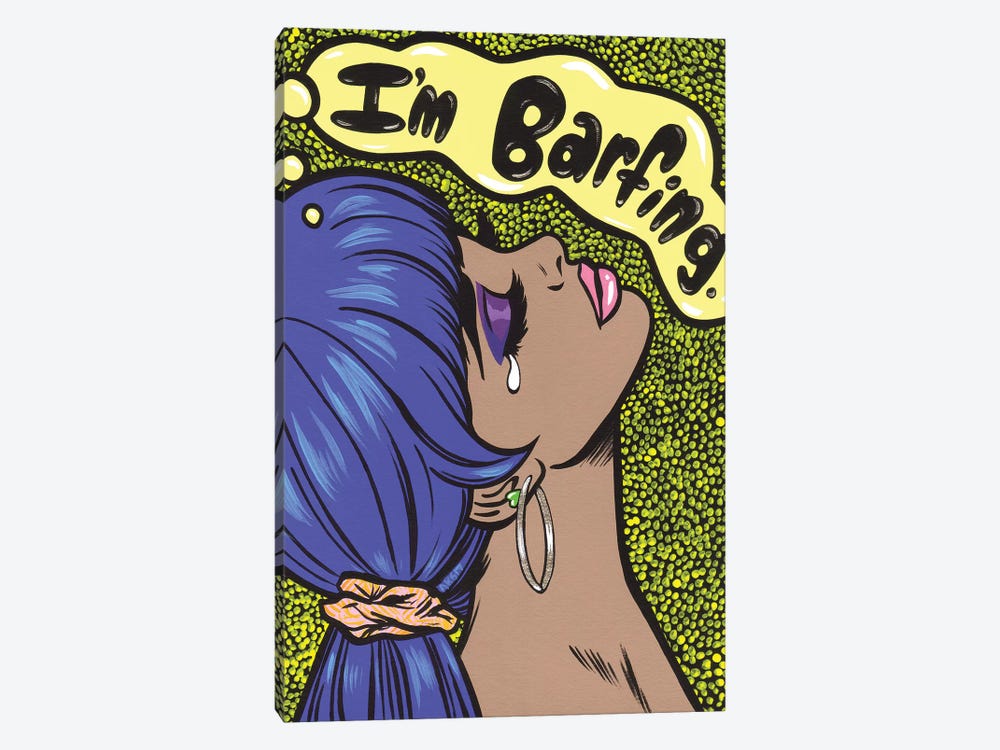 I'm Barfing Comic Girl by Allyson Gutchell 1-piece Canvas Wall Art