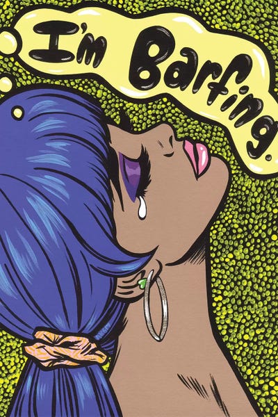 Similar To Roy Lichtenstein: I'm Barfing Comic Girl by Allyson Gutchell