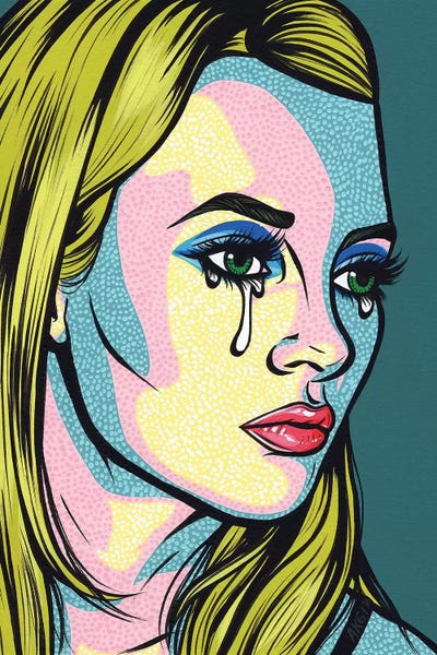Kate Crying Comic Girl by Allyson Gutchell canvas print