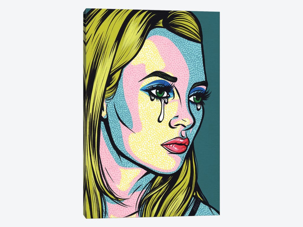 Kate Crying Comic Girl by Allyson Gutchell 1-piece Canvas Artwork