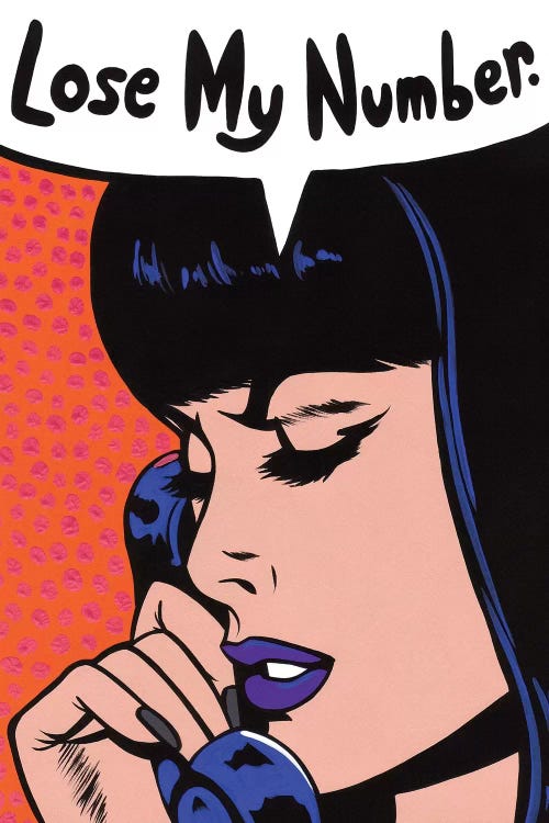 Lose My Number Comic Girl by Allyson Gutchell wall art