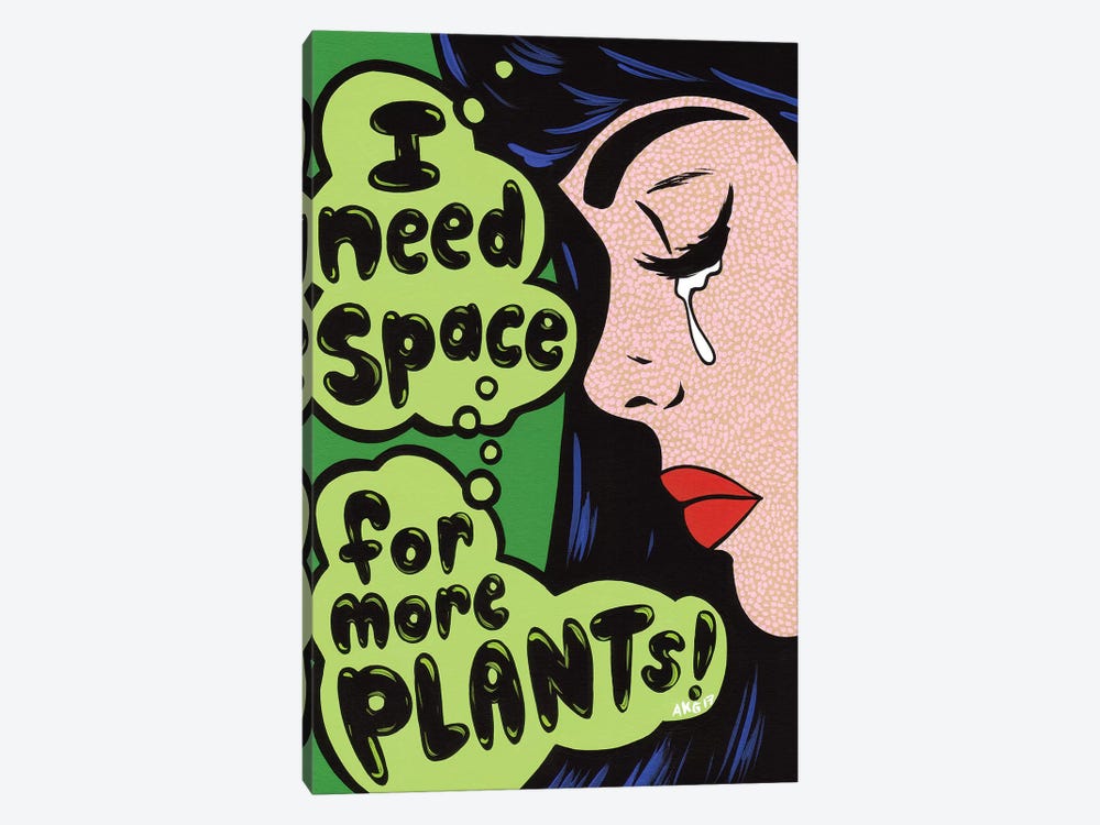 More Plants! Comic Girl by Allyson Gutchell 1-piece Canvas Art Print