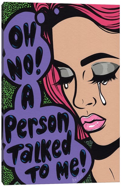 Oh No! Crying Comic Girl Canvas Art Print - Similar to Roy Lichtenstein