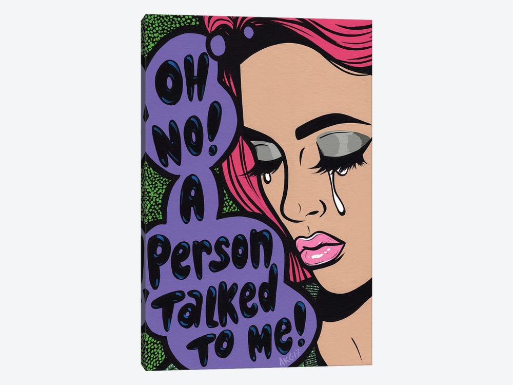 Oh No! Crying Comic Girl by Allyson Gutchell 1-piece Canvas Artwork