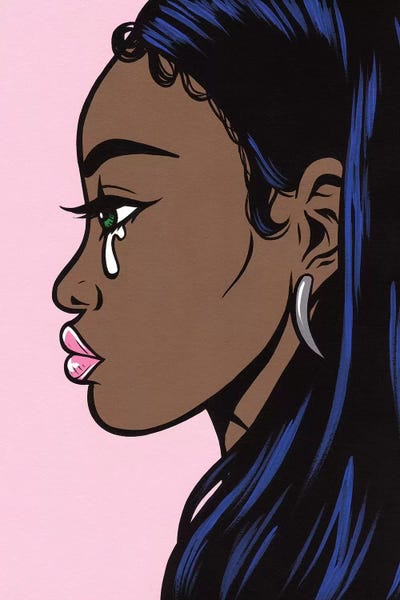 Barbiecore: Pastel Crying Girl On Pink by Allyson Gutchell