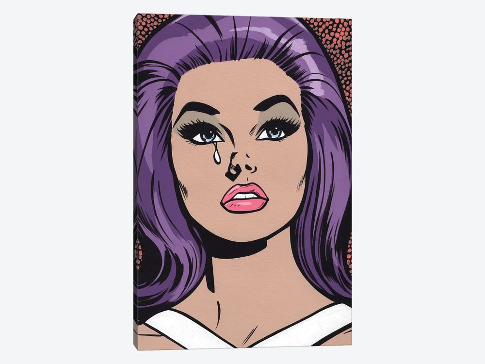 Purple Sad Girl 1-piece Canvas Art Print