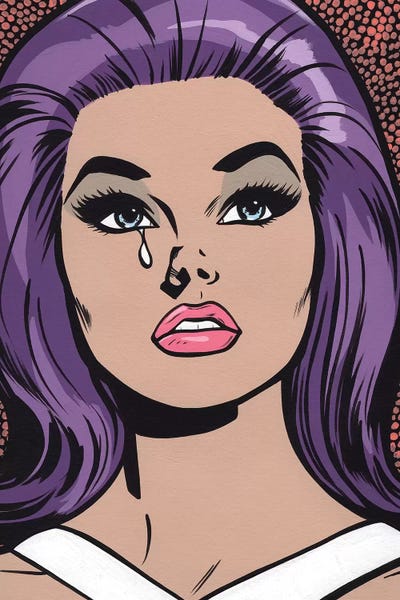 Similar To Roy Lichtenstein: Purple Sad Girl by Allyson Gutchell