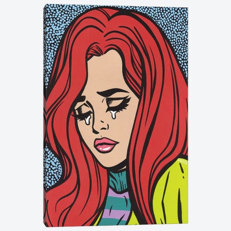 Red Head Crying Girl Canvas Print #AGU60} by Allyson Gutchell Art Print