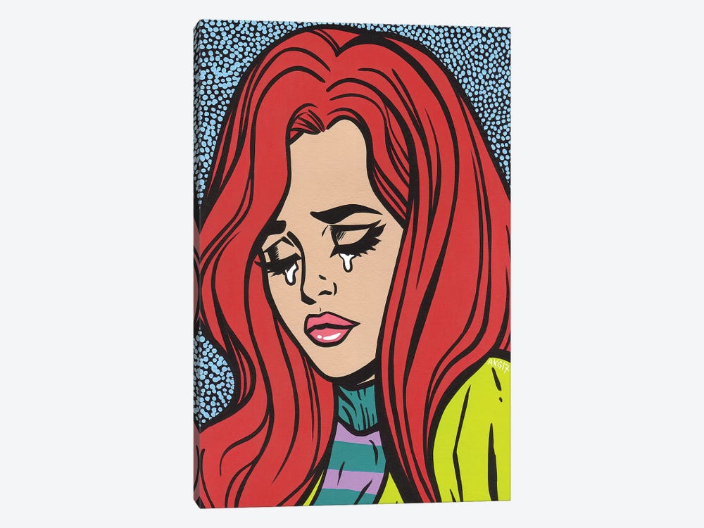 Red Head Crying Girl by Allyson Gutchell 1-piece Canvas Print
