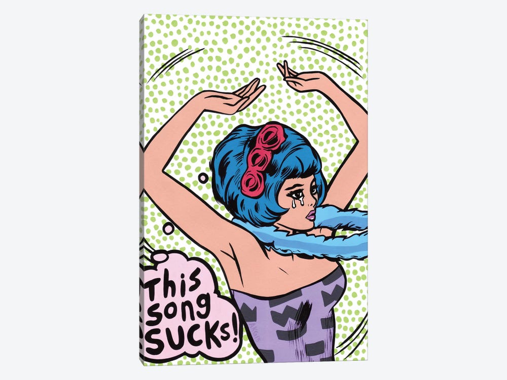 This Song Sucks! Comic Girl by Allyson Gutchell 1-piece Canvas Wall Art