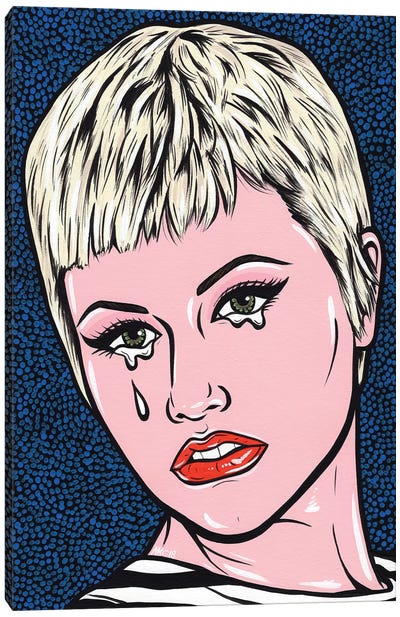 Dolores Crying Comic Girl Canvas Art Print - Similar to Roy Lichtenstein