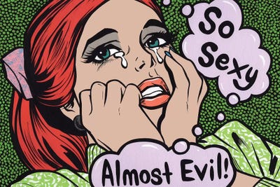 So Sexy Almost Evil Crying Comic Girl by Allyson Gutchell canvas print
