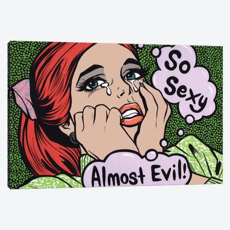 So Sexy Almost Evil Crying Comic Girl Canvas Print #AGU85} by Allyson Gutchell Canvas Art