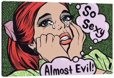 So Sexy Almost Evil Crying Comic Girl Canvas Art Print - Similar to Roy Lichtenstein