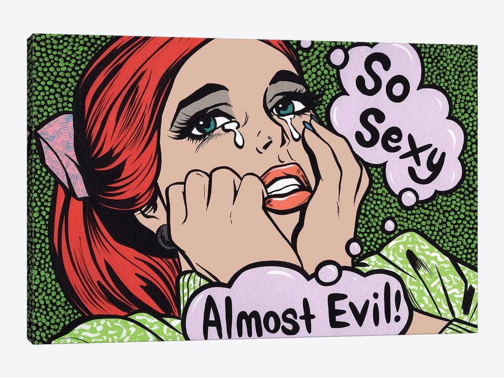 So Sexy Almost Evil Crying Comic Girl by Allyson Gutchell 1-piece Canvas Artwork