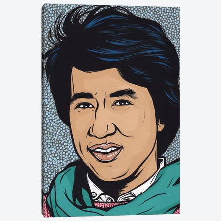 Young Jackie Chan Canvas Print #AGU86} by Allyson Gutchell Canvas Art