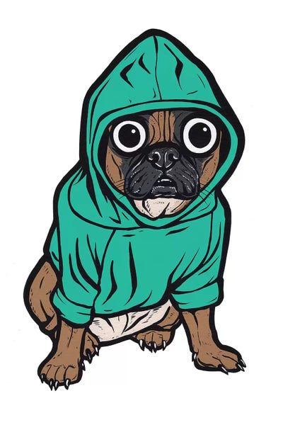 French Bulldog Hoodie by Allyson Gutchell metal wall art