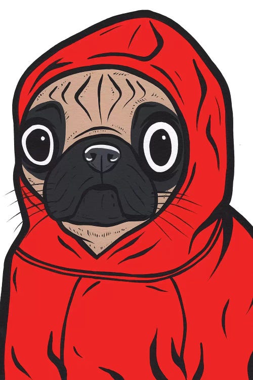Pug Hoodie by Allyson Gutchell wall art