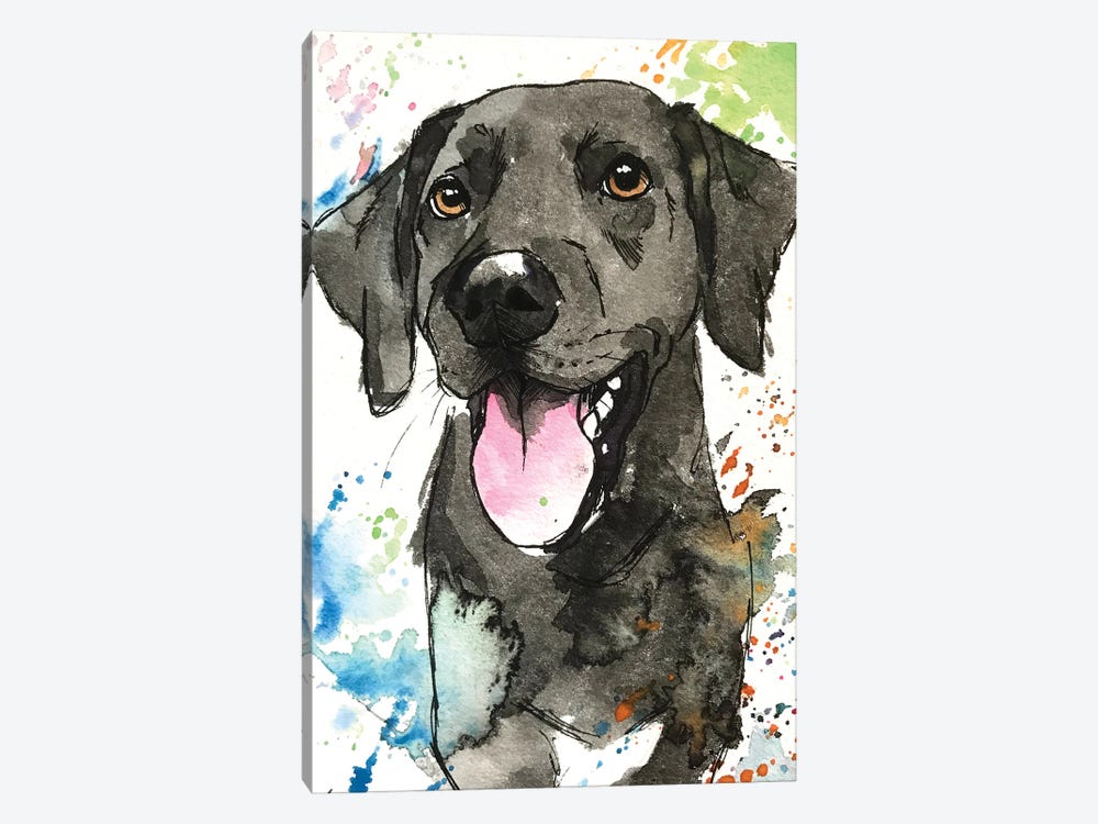 Remmy The Black Lab by Allison Gray 1-piece Canvas Wall Art