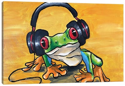 Rock N Roll Tree Frog Canvas Art Print - Allison Gray