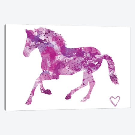 Running Horse Silhouette Canvas Print #AGY108} by Allison Gray Canvas Art