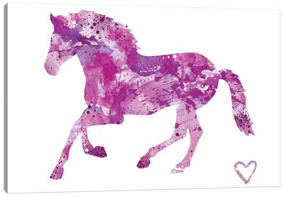Running Horse Silhouette Canvas Art Print - Allison Gray