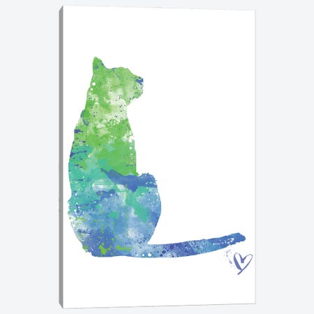 Sitting Cat Silhouette Canvas Print #AGY115} by Allison Gray Canvas Wall Art