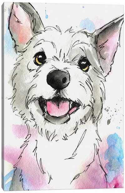 Soft Pastel Terrier Canvas Art Print - Allison Gray
