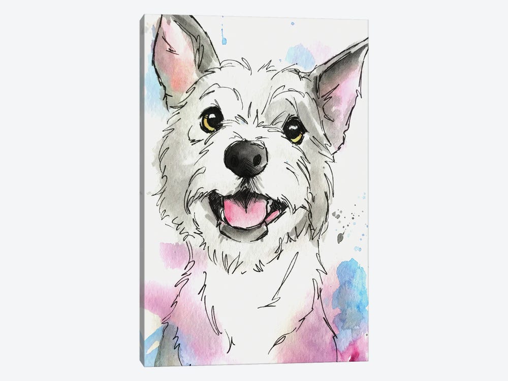 Soft Pastel Terrier by Allison Gray 1-piece Canvas Print