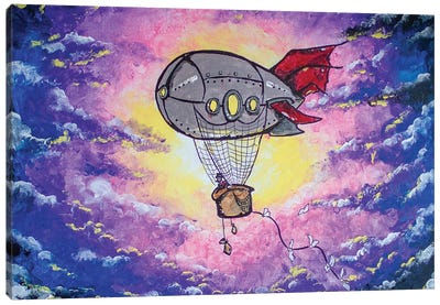 Steampunk Air Ship Canvas Art Print - Allison Gray