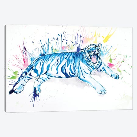 Blue Tiger Canvas Print #AGY11} by Allison Gray Canvas Wall Art