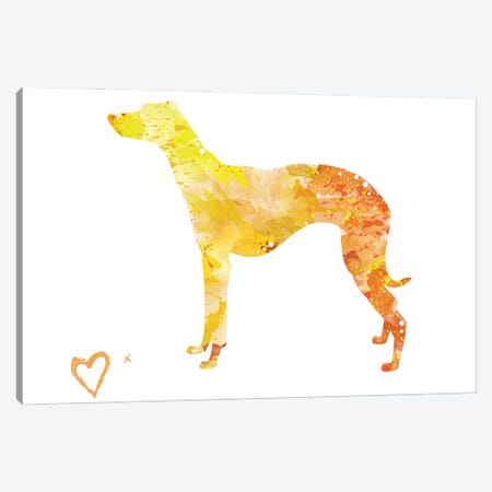 Whippet Greyhound Silhouette Canvas Print #AGY127} by Allison Gray Canvas Art Print