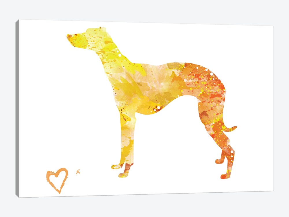 Whippet Greyhound Silhouette 1-piece Canvas Wall Art