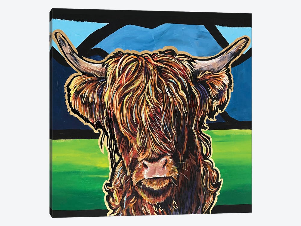 Highland Cow by Allison Gray 1-piece Canvas Artwork