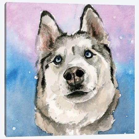 Husky Love Canvas Print #AGY153} by Allison Gray Art Print