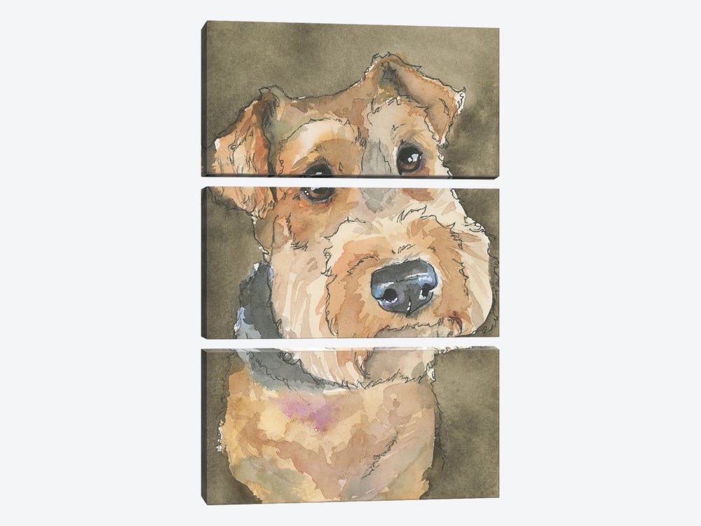 Airedale Terrier by Allison Gray 3-piece Canvas Art