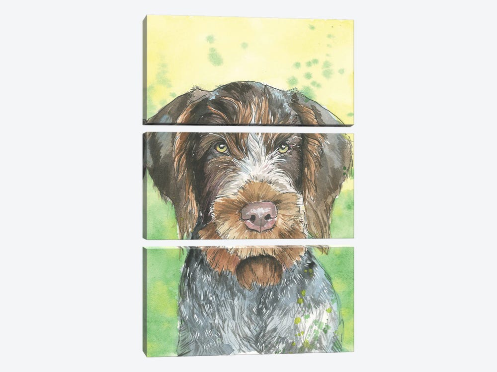 All Business Dog by Allison Gray 3-piece Canvas Print