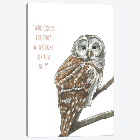 Barred Owl Hoot Canvas Print #AGY160} by Allison Gray Canvas Wall Art